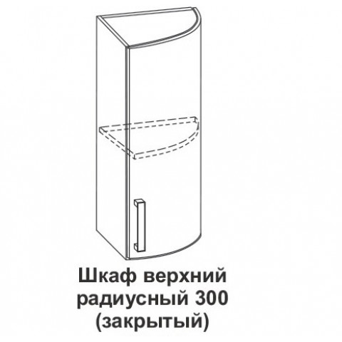 Шкаф верхний радиусный закрытый Контемп ШВР